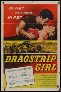 8f0675 DRAGSTRIP GIRL 1sh 1957 Hollywood's newest teen stars are car crazy, speed crazy & boy crazy!