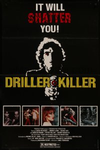 8f0678 DRILLER KILLER 1sh 1979 Abel Ferrara slasher, ultra rare different design with R rating!