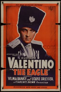 8f0680 EAGLE 1sh R1939 great stone litho of Rudolph Valentino as Cossack & masked avenger!