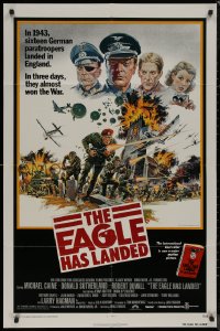 8f0681 EAGLE HAS LANDED 1sh 1977 Michael Caine against upper-gray background during World War II!