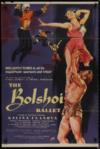 8f0006 BOLSHOI BALLET English 1sh 1957 wonderful art of sexy dancer Galina Ulanova held aloft!