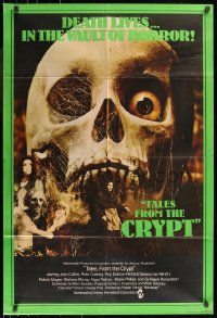 8f0035 TALES FROM THE CRYPT English 1sh 1972 Peter Cushing, Joan Collins, E.C., huge skull image!