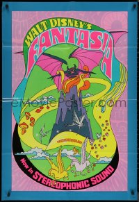 8f0706 FANTASIA 1sh R1970 Disney classic musical, great psychedelic fantasy artwork!