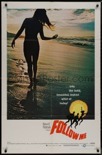 8f0718 FOLLOW ME 1sh 1969 great image of sexy babe walking on beach at sunset!