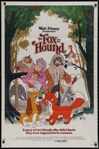 8f0724 FOX & THE HOUND 1sh 1981 Disney, friends who didn't know they were supposed to be enemies!