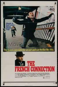 8f0726 FRENCH CONNECTION 1sh 1971 Gene Hackman in movie chase climax spoiler, William Friedkin!