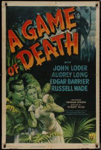 8f0742 GAME OF DEATH 1sh 1945 Loder, Long, Robert Wise's version of The Most Dangerous Game!