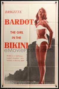 8f0751 GIRL IN THE BIKINI 1sh 1958 sexy full-length Brigitte Bardot in skimpy 2-piece swimsuit!