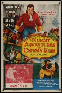 8f0766 GREAT ADVENTURES OF CAPTAIN KIDD chapter 14 1sh 1953 serial action, The Flaming Fortress!