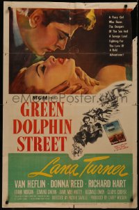 8f0769 GREEN DOLPHIN STREET 1sh 1947 sexy Lana Turner, Van Heflin, written by Samson Raphaelson!