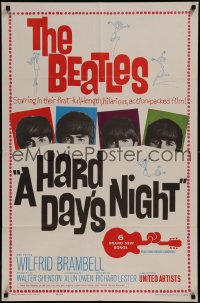 8f0778 HARD DAY'S NIGHT 1sh 1964 The Beatles in their first film, John, Paul, George & Ringo!