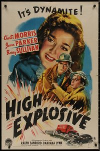 8f0789 HIGH EXPLOSIVE 1sh 1943 Chester Morris, it's dynamite, great image of Jean Parker!