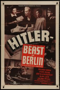 8f0793 HITLER - BEAST OF BERLIN 1sh 1939 Nazis try to beat information out of a man, World War II!