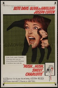 8f0805 HUSH...HUSH, SWEET CHARLOTTE 1sh 1965 Bette Davis, Olivia de Havilland, Robert Aldrich!