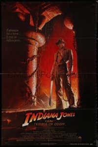 8f0816 INDIANA JONES & THE TEMPLE OF DOOM 1sh 1984 Harrison Ford, Kate Capshaw, Wolfe NSS style!