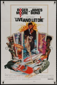 8f0861 LIVE & LET DIE East Hemi 1sh 1973 Moore as James Bond by Robert McGinnis, no-TA logo design!