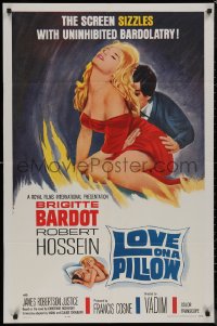 8f0866 LOVE ON A PILLOW 1sh 1964 sexy Brigitte Bardot, the screen sizzles with Bardolatry!