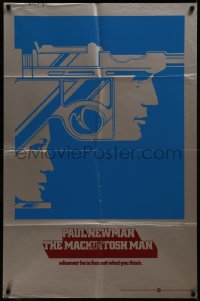 8f0869 MACKINTOSH MAN teaser 1sh 1973 best art of Paul Newman & Sanda in gun, John Huston!