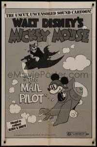 8f0876 MAIL PILOT 1sh R1974 Walt Disney, wacky art of pilot Mickey Mouse, uncensored!