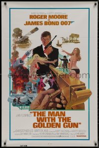 8f0880 MAN WITH THE GOLDEN GUN East Hemi 1sh 1974 no-TA style, Moore as James Bond by Robert McGinnis