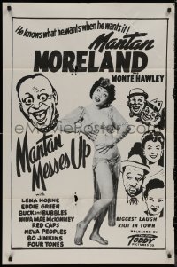8f0884 MANTAN MESSES UP 1sh R1950s Moreland, Monte Hawley, Lena Horne, Toddy Pictures!