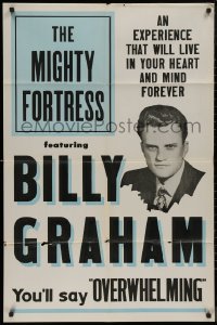 8f0895 MIGHTY FORTRESS 1sh 1954 Billy Graham, an experience that will live in your heart & mind!