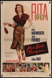 8f0898 MISS SADIE THOMPSON 3D 1sh 1953 sexy smoking prostitute Rita Hayworth is on the prowl!