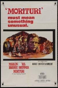 8f0909 MORITURI 1sh 1965 art of Marlon Brando & Nazi captain Yul Brynner, The Saboteur!