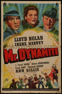 8f0912 MR DYNAMITE 1sh 1941 Lloyd Nolan, Irene Hervey, J. Carrol Naish!