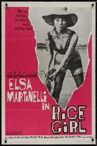 8f1004 RICE GIRL 1sh 1963 La Risaia, Folco Lulli, sexy fieldworker Elsa Martinelli!