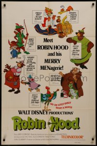 8f1010 ROBIN HOOD int'l 1sh 1973 in Walt Disney's cartoon version he's a fox w/Merry MENagerie!