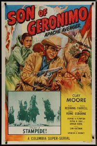 8f1059 SON OF GERONIMO chapter 3 1sh 1952 art of Apache Avenger Clayton Moore by Glenn Cravath!