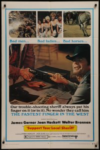 8f1083 SUPPORT YOUR LOCAL SHERIFF 1sh 1969 James Garner is the fastest finger in the West!
