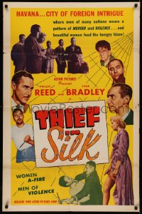 8f1121 THIEF IN SILK 1sh 1953 city of intrigue where men weave a pattern of murder & violence!