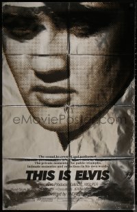 8f1124 THIS IS ELVIS foil 25x40 1sh 1981 Elvis Presley rock 'n' roll biography, portrait of The King!