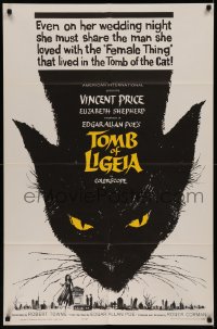 8f1131 TOMB OF LIGEIA 1sh 1965 Vincent Price, Roger Corman, Edgar Allan Poe, cool cat artwork!