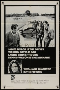8f1144 TWO-LANE BLACKTOP 1sh 1971 James Taylor is the driver, Warren Oates is GTO, Laurie Bird