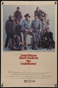 8f1146 UNDEFEATED 1sh 1969 great Civil War cast portrait with John Wayne & Rock Hudson!