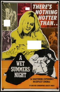 8f1176 WET SUMMERS NIGHT 1sh 1970s a shattering experience in explicit cinema, sexy images!