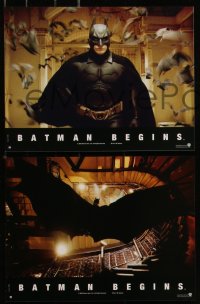8f0099 BATMAN BEGINS 8 French LCs 2005 great images of Christian Bale as the Caped Crusader!