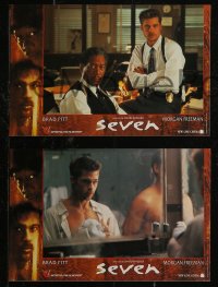 8f0070 SEVEN 12 French LCs 1995 David Fincher, great images of Morgan Freeman, Brad Pitt!