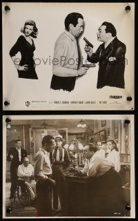 8g0377 KEY LARGO 2 8x10 stills R1953 Humphrey Bogart, Bacall, Trevor, Edward G. Robinson, Gomez!