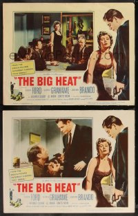 8g1150 BIG HEAT 2 LCs 1953 great images of Glenn Ford & sexy Gloria Grahame, Fritz Lang noir!