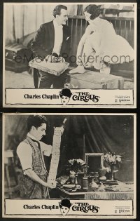 8g1157 CIRCUS 2 LCs R1970 great artwork of Charlie Chaplin, slapstick classic!