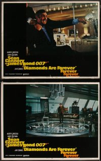 8g1168 DIAMONDS ARE FOREVER 2 LCs R1980 Sean Connery as James Bond in fight, over scale model!
