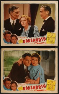 8g1170 DODSWORTH 2 LCs R1944 William Wyler, great images of Walter Huston, Ruth Chatterton!
