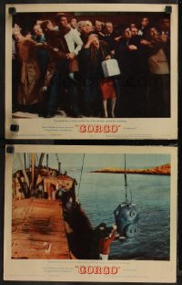 8g1183 GORGO 2 LCs 1961 William Sylvester, worried crowd and diving bell scenes!
