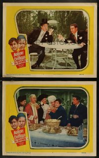 8g1199 IN SOCIETY 2 LCs R1953 dapper Bud Abbott & Lou Costello in formal wear & with Marion Hutton!