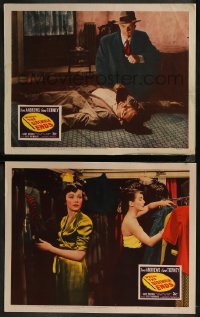 8g1256 WHERE THE SIDEWALK ENDS 2 LCs 1950 Dana Andrews, Gene Tierney, Otto Preminger noir!