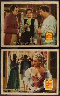 8g1265 YOUNG MR. PITT 2 LCs 1943 English Robert Donat & John Mills, directed by Carol Reed, politics!